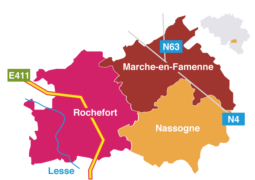 carte-territoire-gal-romana Communes du Pays de Famenne
